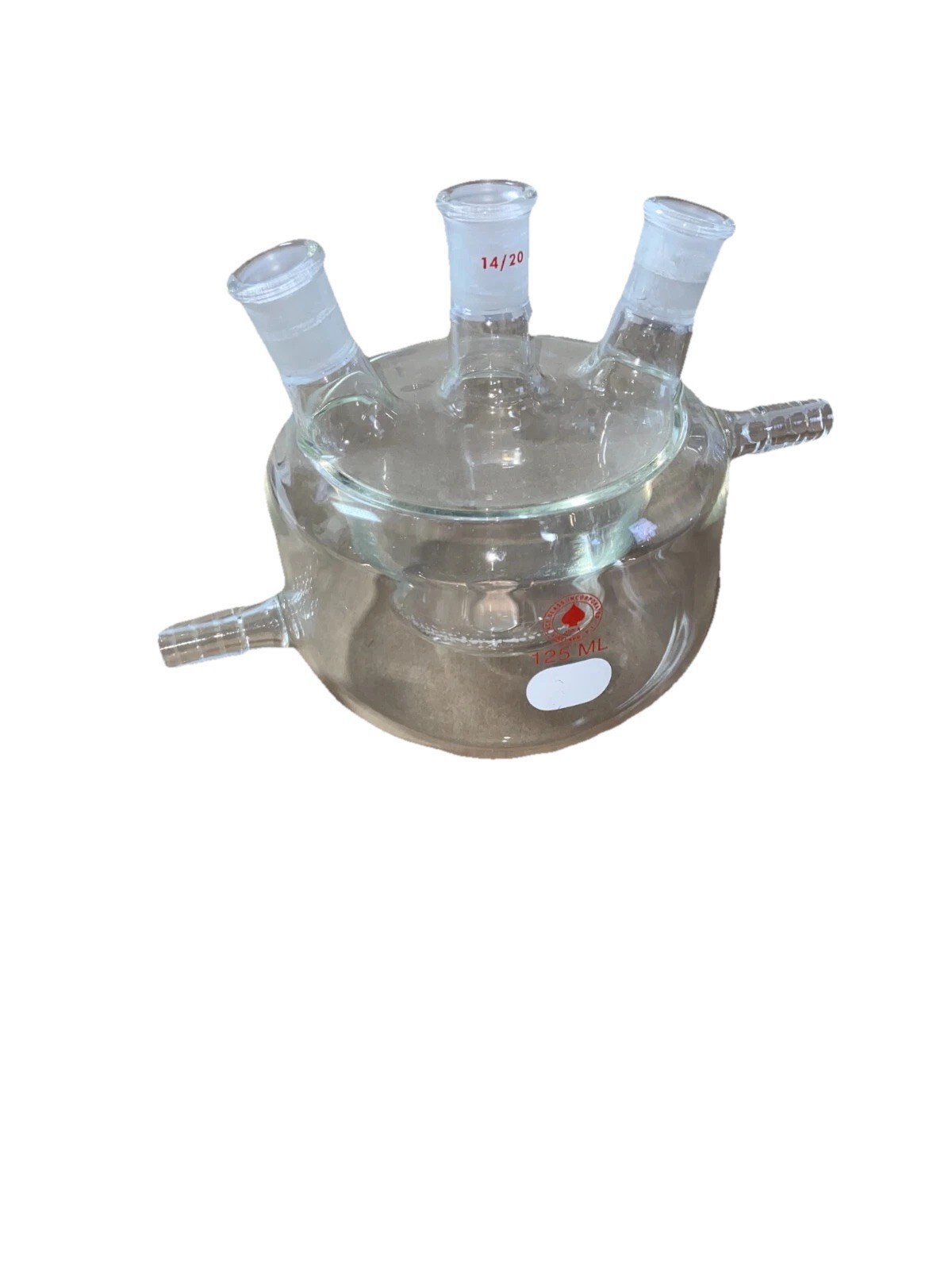 Ace Glass 125ml 3-Neck Jacketed Reaction Vessel – Used – Laboratory