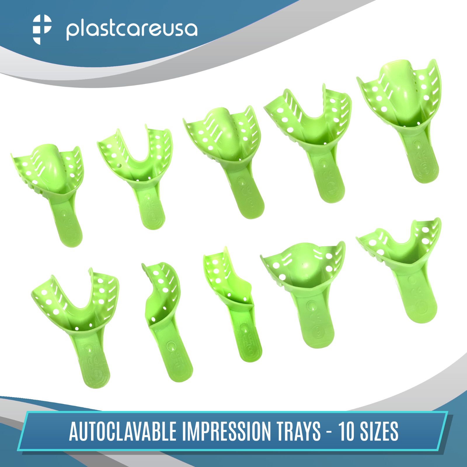 Autoclave Perforated Dental Impression Trays (#6 Small Lower) (Bag of 12)