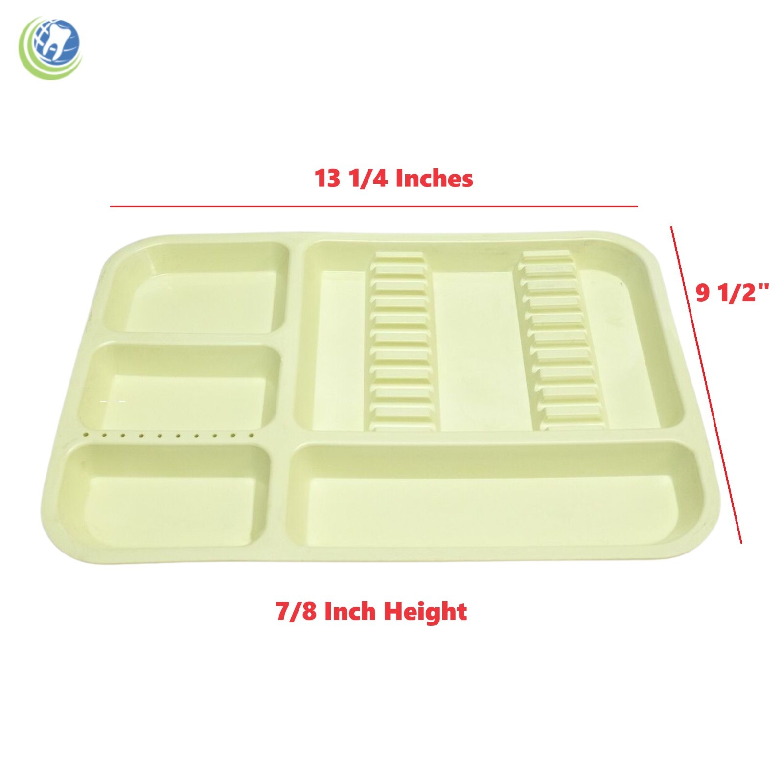 DENTAL INSTRUMENT SET UP TRAY INCLUDES BUR HOLDER SECTION #311-2522 COLOR YELLOW