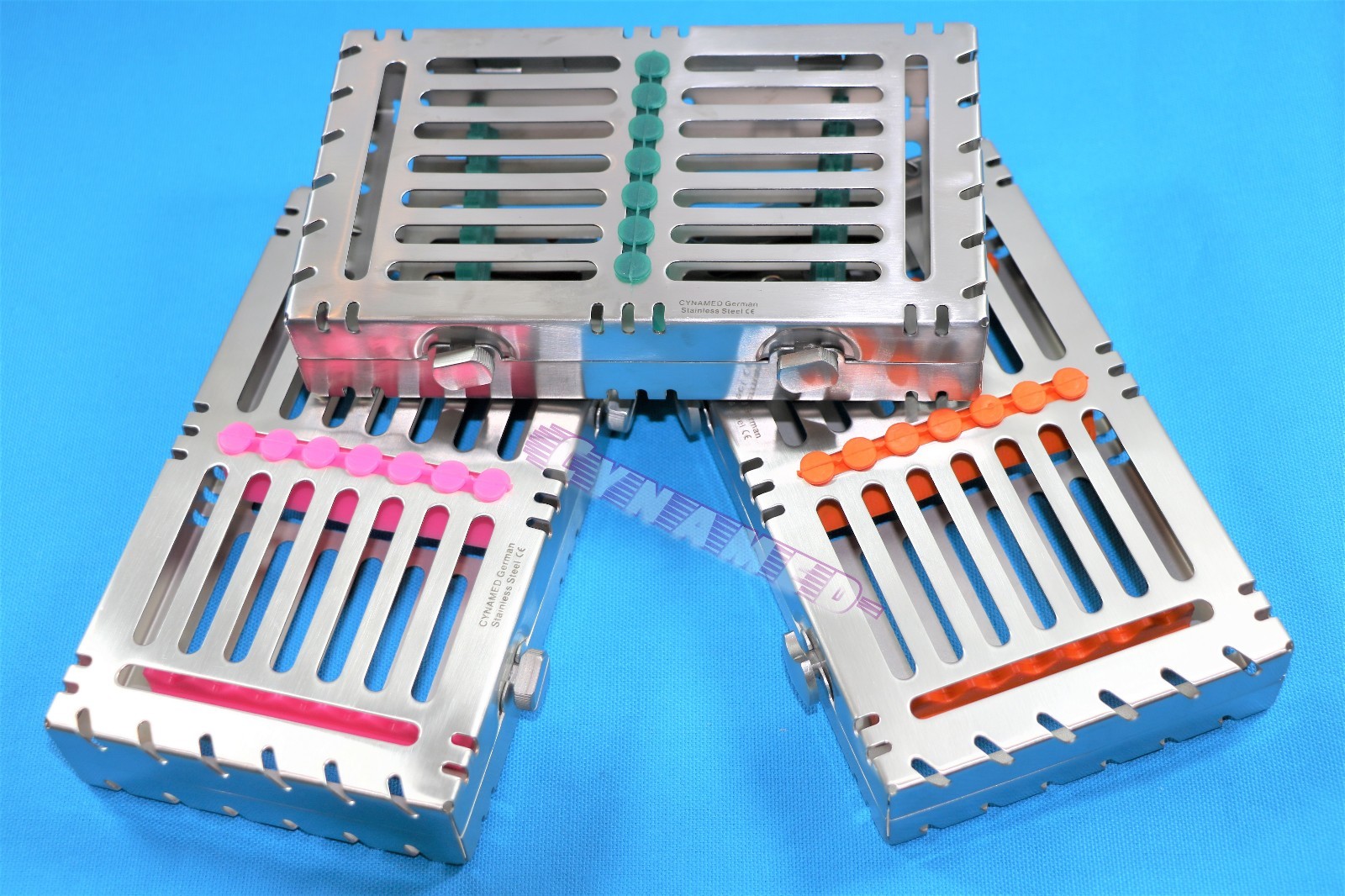 3 PREMIUM DETACHABLE STERILIZING CASSETTES FOR 7 INSTRUMENTS MEDICAL DENTAL VET