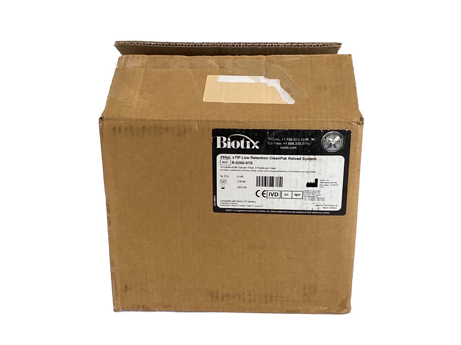 (4800) BIOTIX xTIP 250uL Low Retention CleanPak Reload System 960/Pk R-0250-9TS
