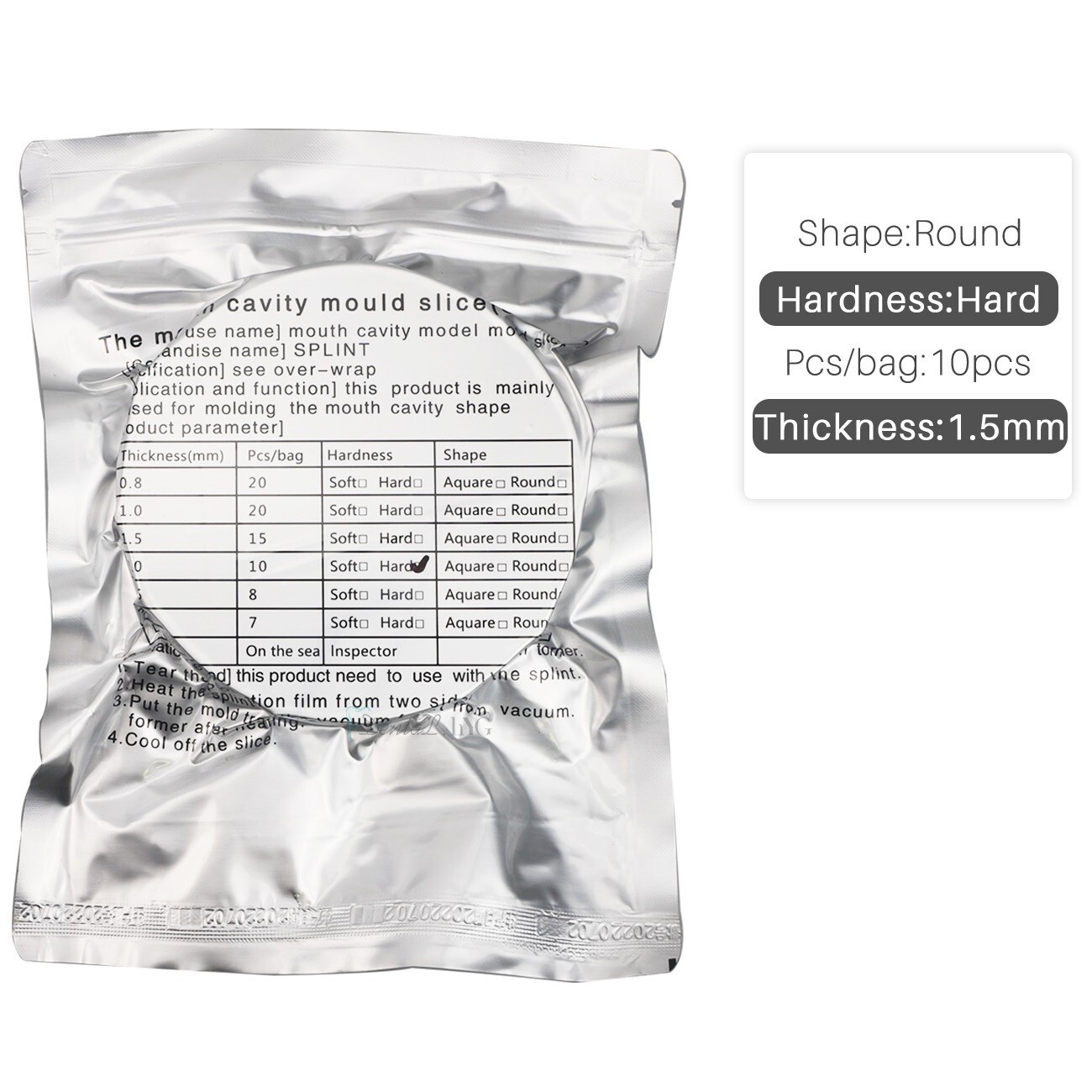 1.5mm Dental Splint Thermoforming Material for Vacuum Forming Hard Round Shape