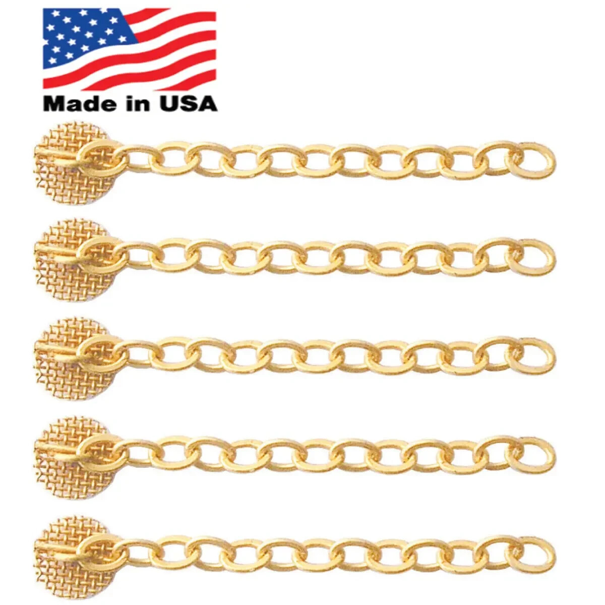 Gold MESH Swivel & Chain Dental Impacted Cuspid Eruption Appliance Quantity 5