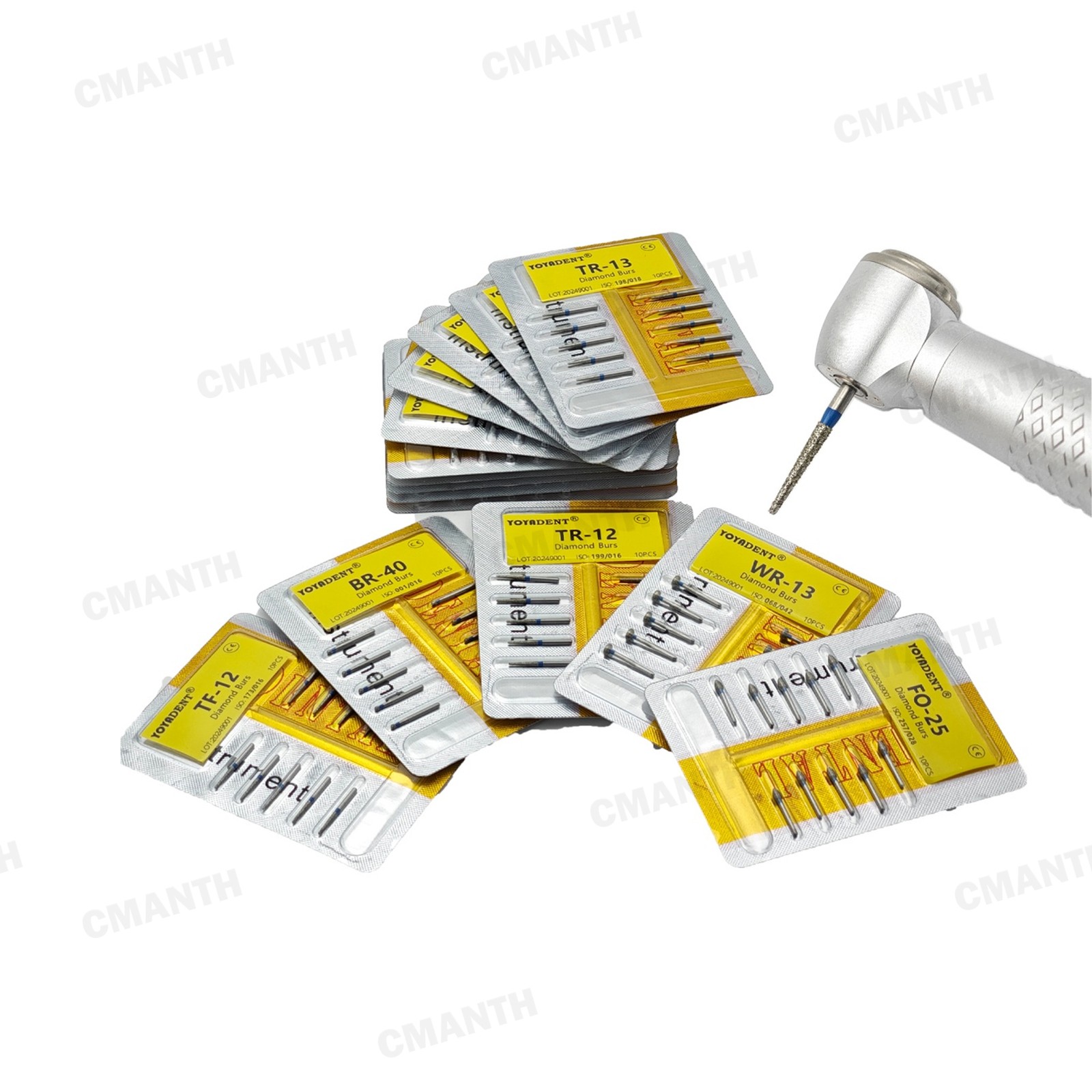 US Dental Diamond Burs Round End Taper FG Polishing Burs Extra Fine High Speed