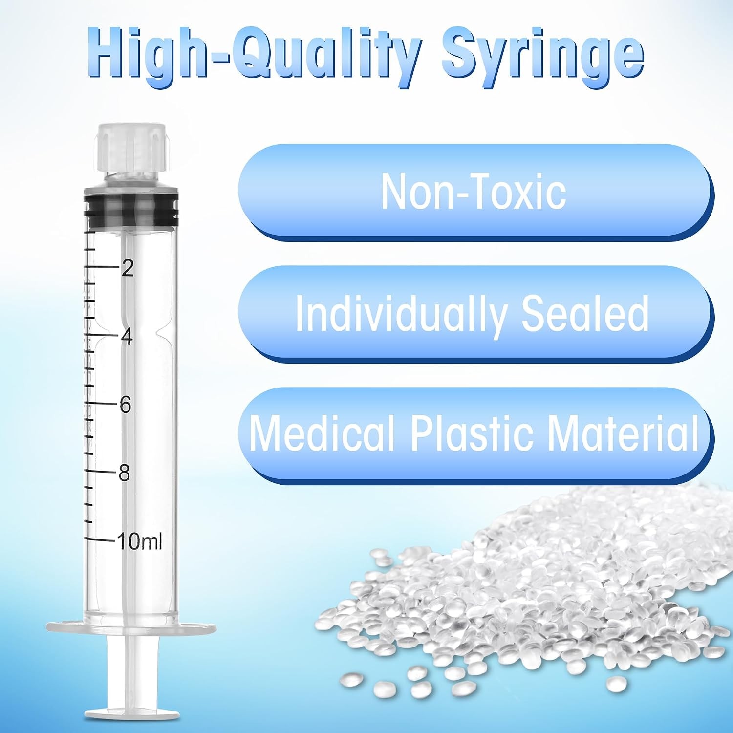 10ml Luer Lock Plastic Syringe 20 Pack without Needle Medical Grade 10ml/cc CC