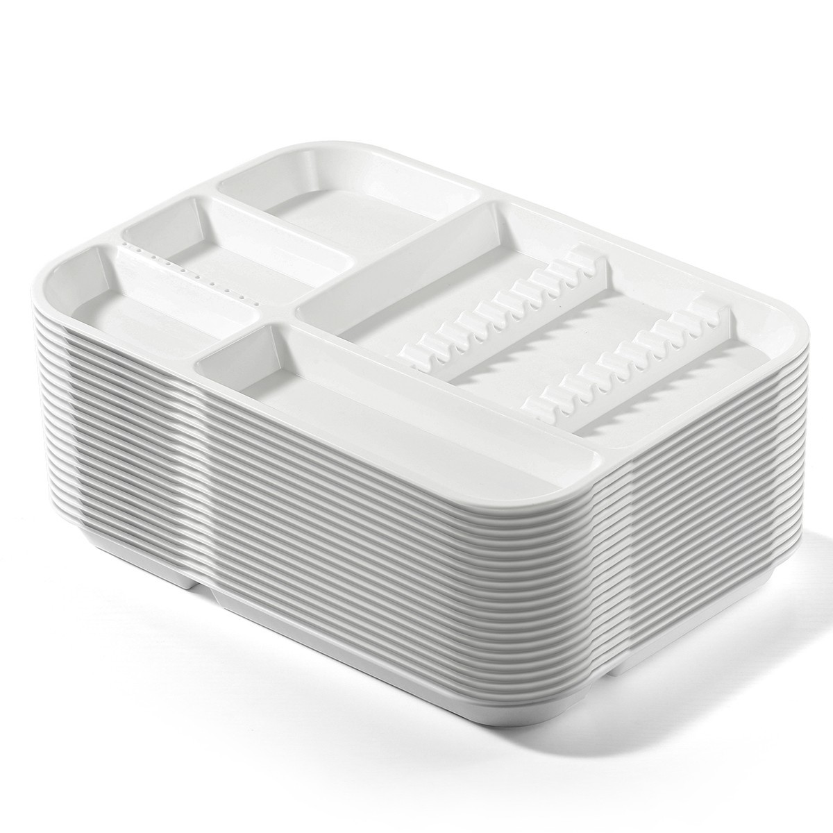Dental Divided Separate Type Tray Plastic Instrument White Autoclavable