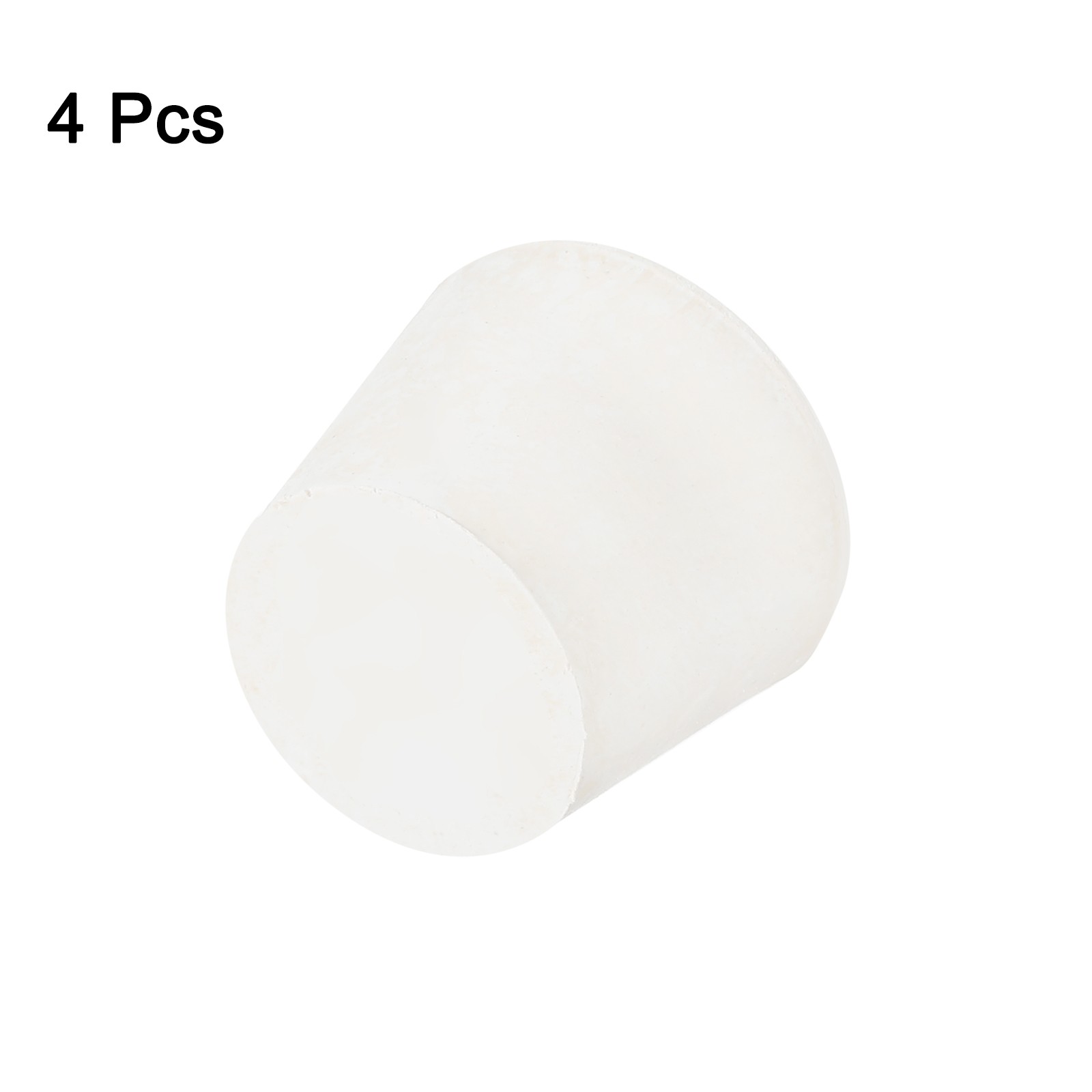 4Pcs Solid Rubber Stoppers, White 7# Tapered Lab Plugs, 37x29x30mm