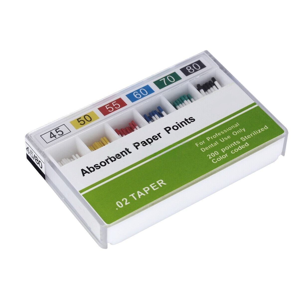 Dental Absorbent Paper Points 45 -80# PP 0.02 Root Canal Endodontic Dentist Use