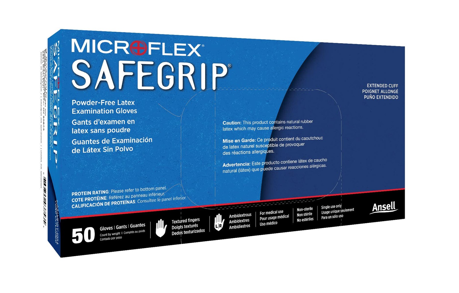 MICROFLEX SafeGrip SG-375 Exam Standard Gloves – Size L, Blue (Box of 50)