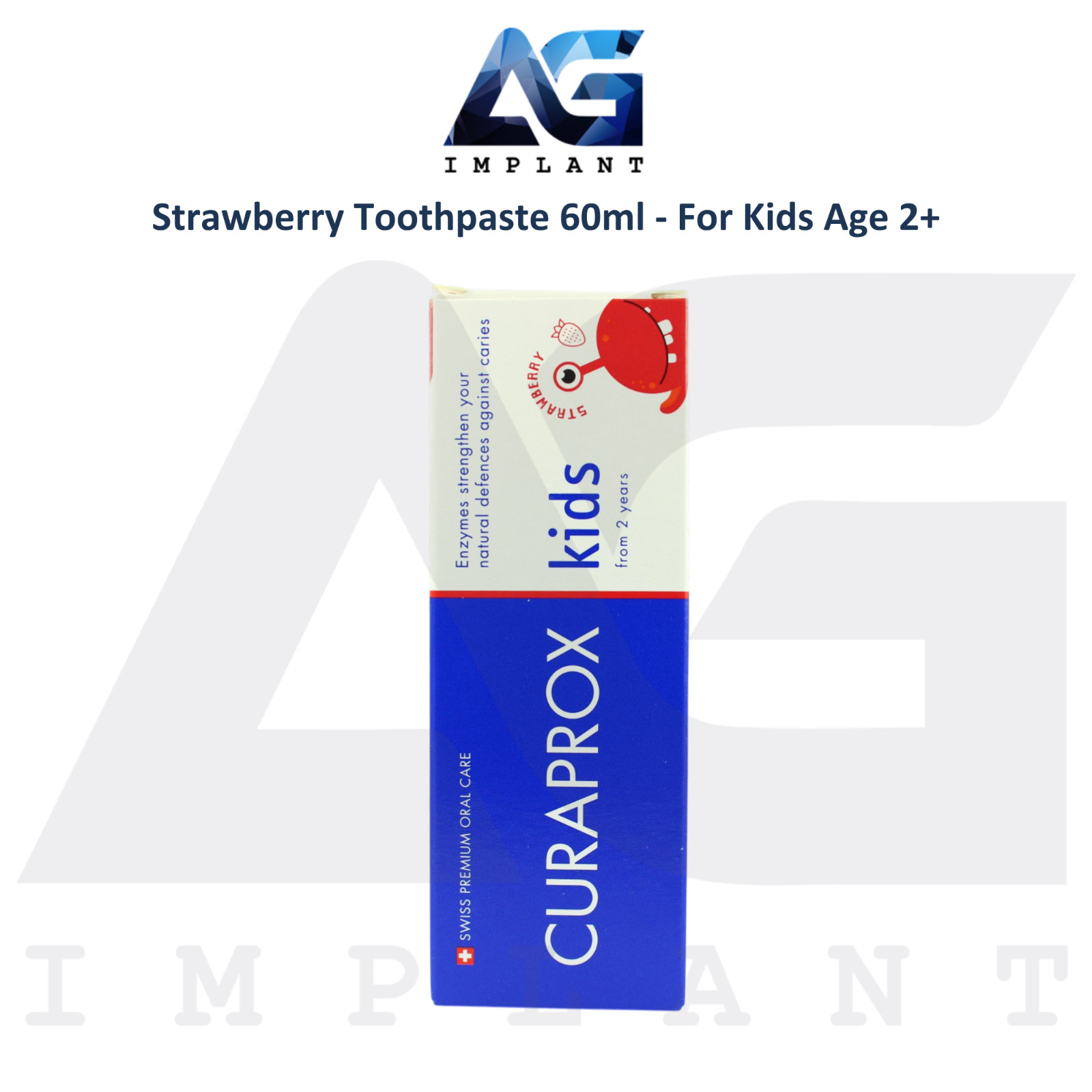 Curaprox Kids Strawberry Toothpaste 60ml Age 2+ Daily Oral Care