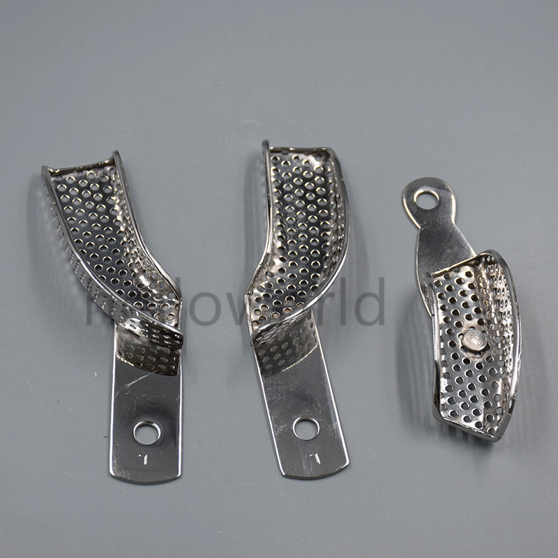 Dental Stainless Steel Partial Impression Trays Quadrant Autoclavable 3 Pcs/Set