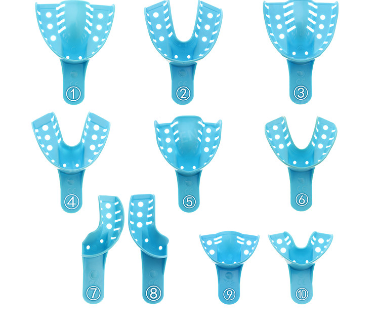 Dental Impression Trays Perforated Plastic Multiple Sizes Available 12/Bag
