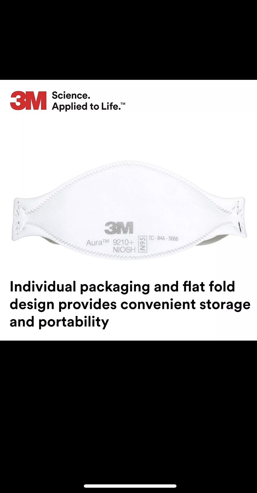 NEW! 3M 9210+ Aura N95 Particulate Respirator Face Masks NIOSH Approved 10- PK
