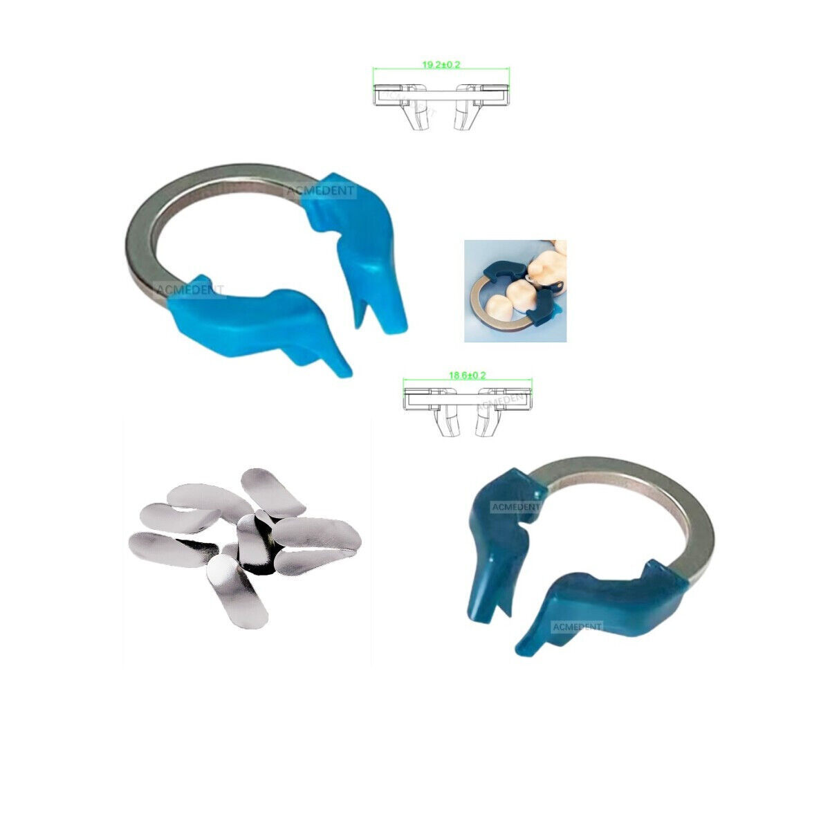 Plus Style Dental Matrix Narrow Ring Titanium Clamp Sectional Contoured