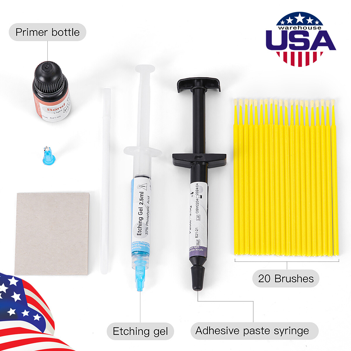 AZ Dental Orthodontic Ceramic Brackets Braces Roth ortho bonding & Adhesive kit