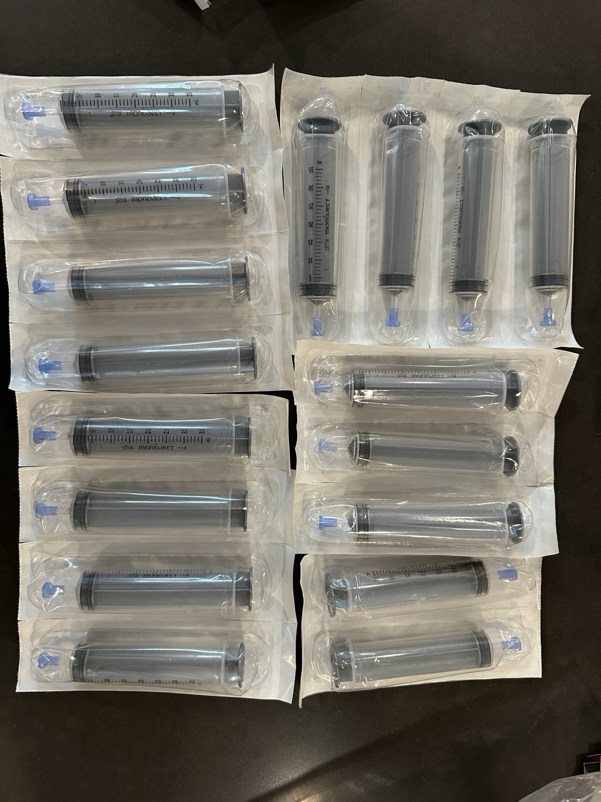 Kendall Monoject 35 mL Single Use Sterile Syringes Catheter Tip Lot Of 17