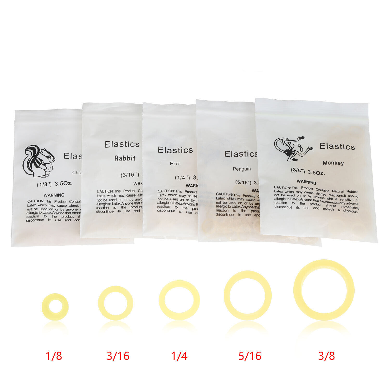 5000 Pcs/Pack Dental Orthodontic Rubber Bands Elastics Braces 3.5/5.0/6.5 oz