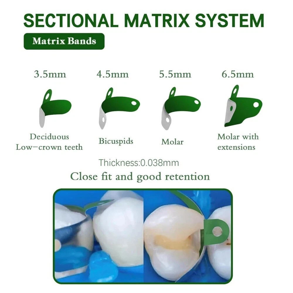 Dental Matrix Bands Ring Sectional Matrice Clamp Wedge C3 Fit Palodent V3 System