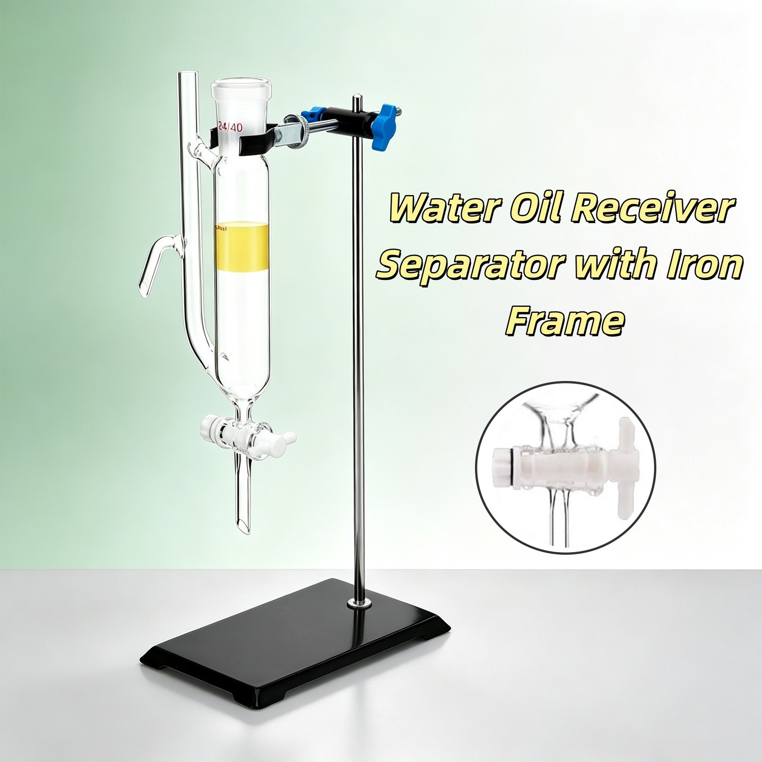 60ml 24/40 Oil Water Receiver Separator Lab Essential Oil Distillation kit USA