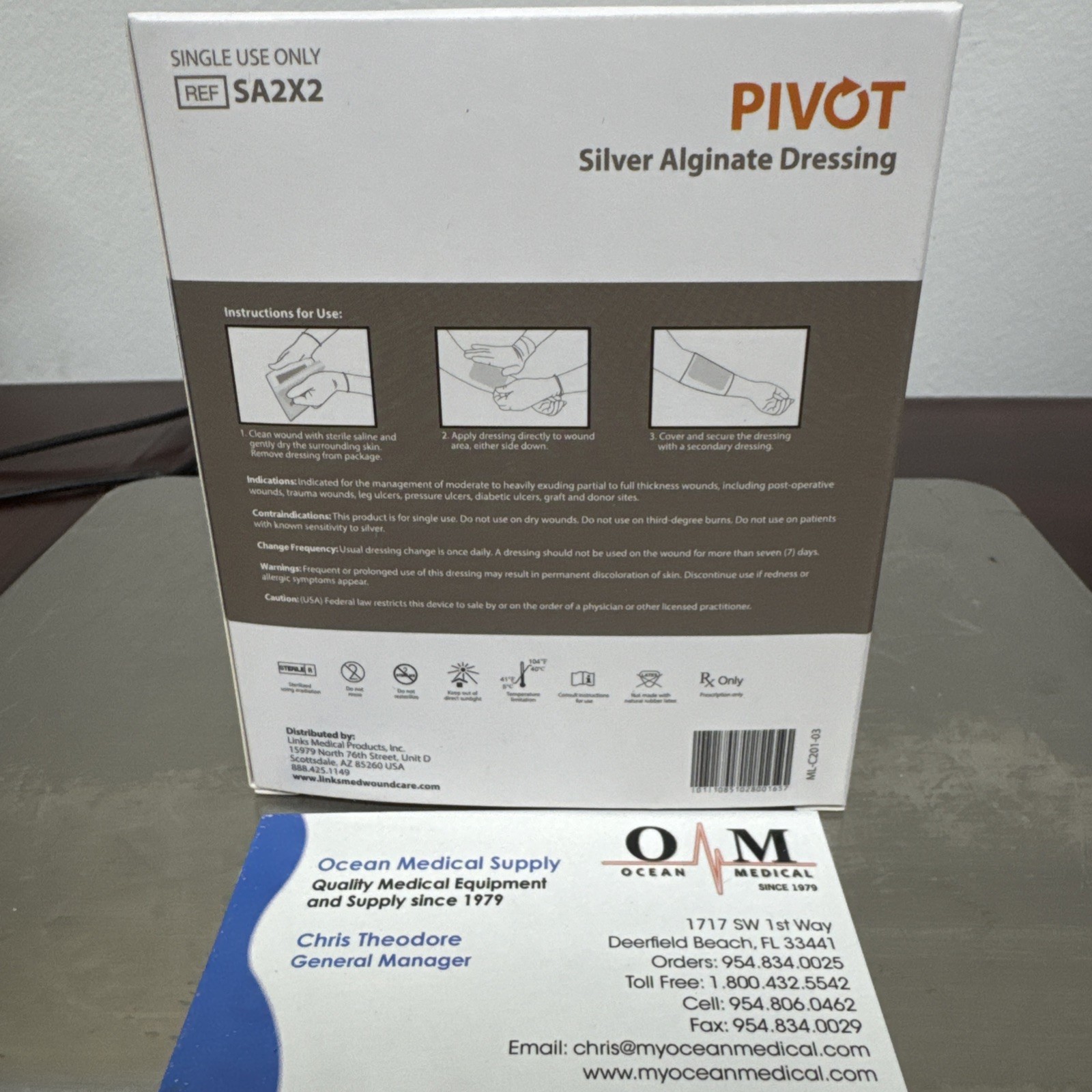 2” X 2” Silver Alginate Dressing, 10/Box By Pivot #SA2X2.
