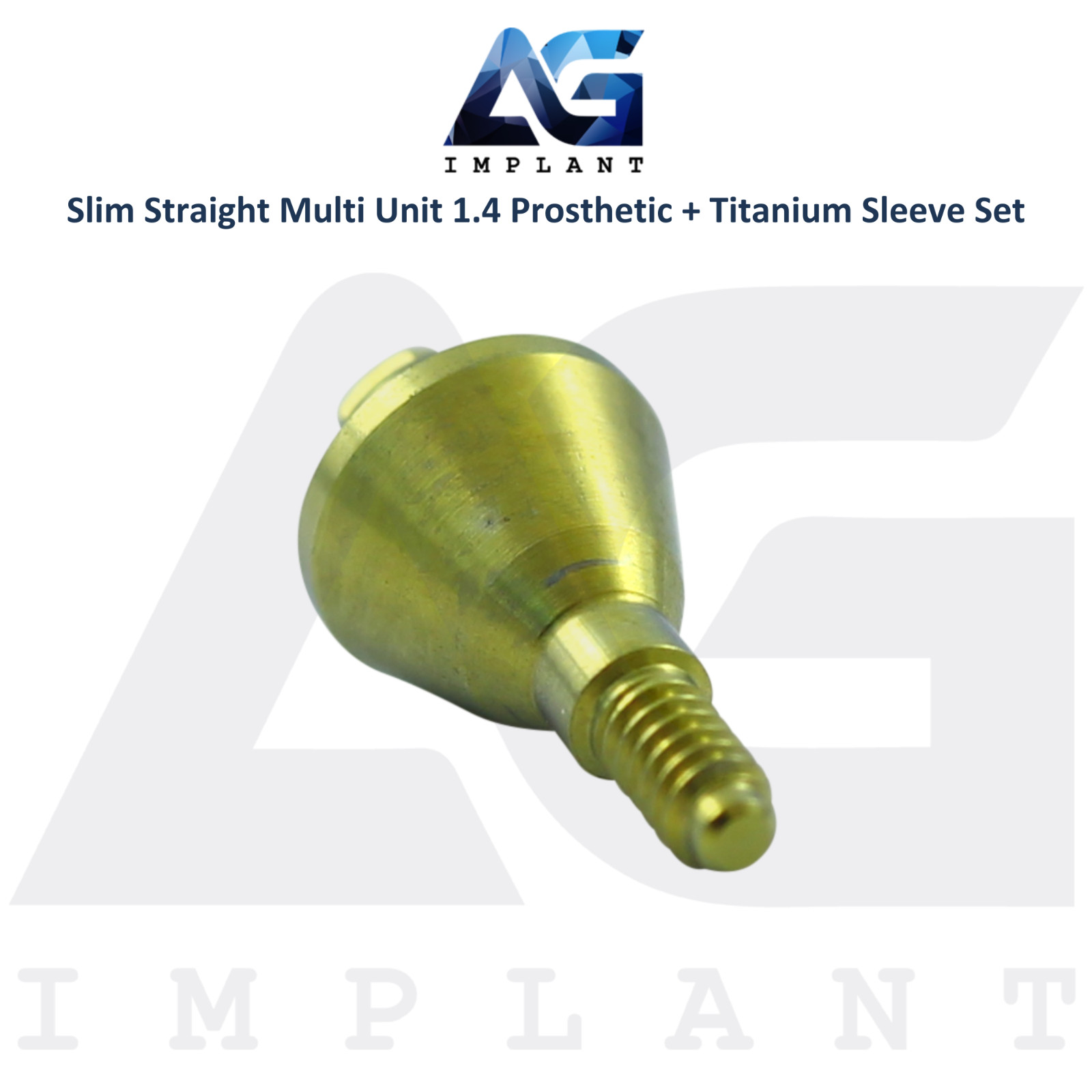 10 Straight Multi Unit 1.4 Prosthetic Titanium Sleeve Set Slim Int Hex 2.0mm