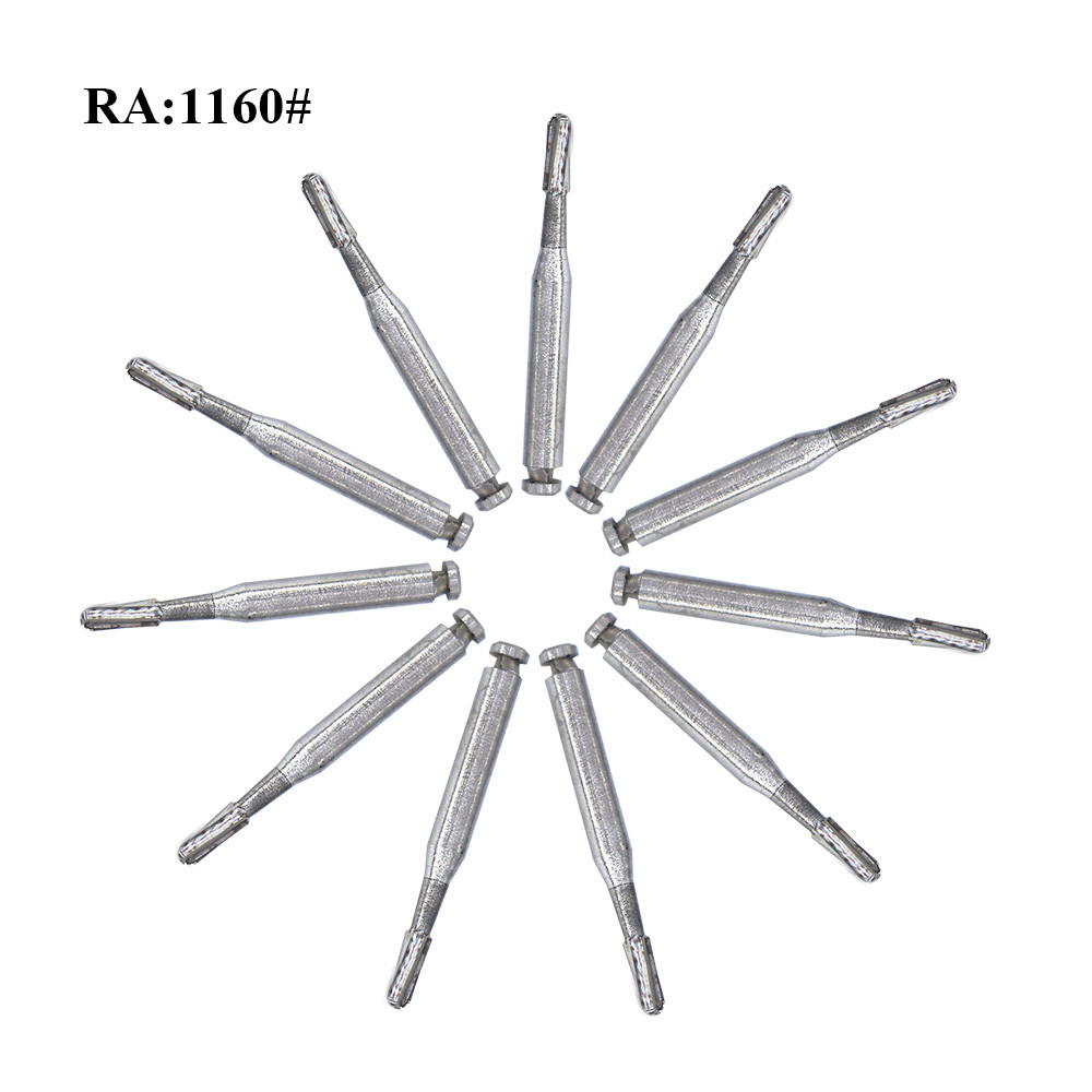 10PCS Dental Bur Latch Carbide Burs RA1160 for Low Speed Handpieces