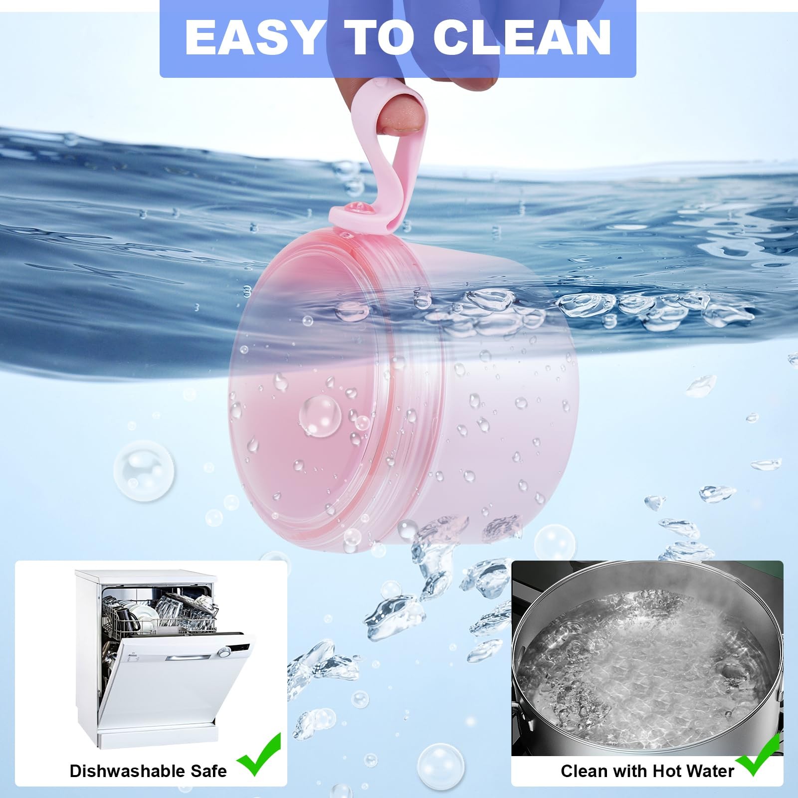 Denture Case, Leak Proof Bath Cup for Travel, Container Pink