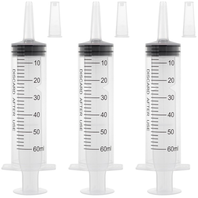 60Ml Syringe with Cap, Syringes without Needle, Measurement Applicator (3 Pack)
