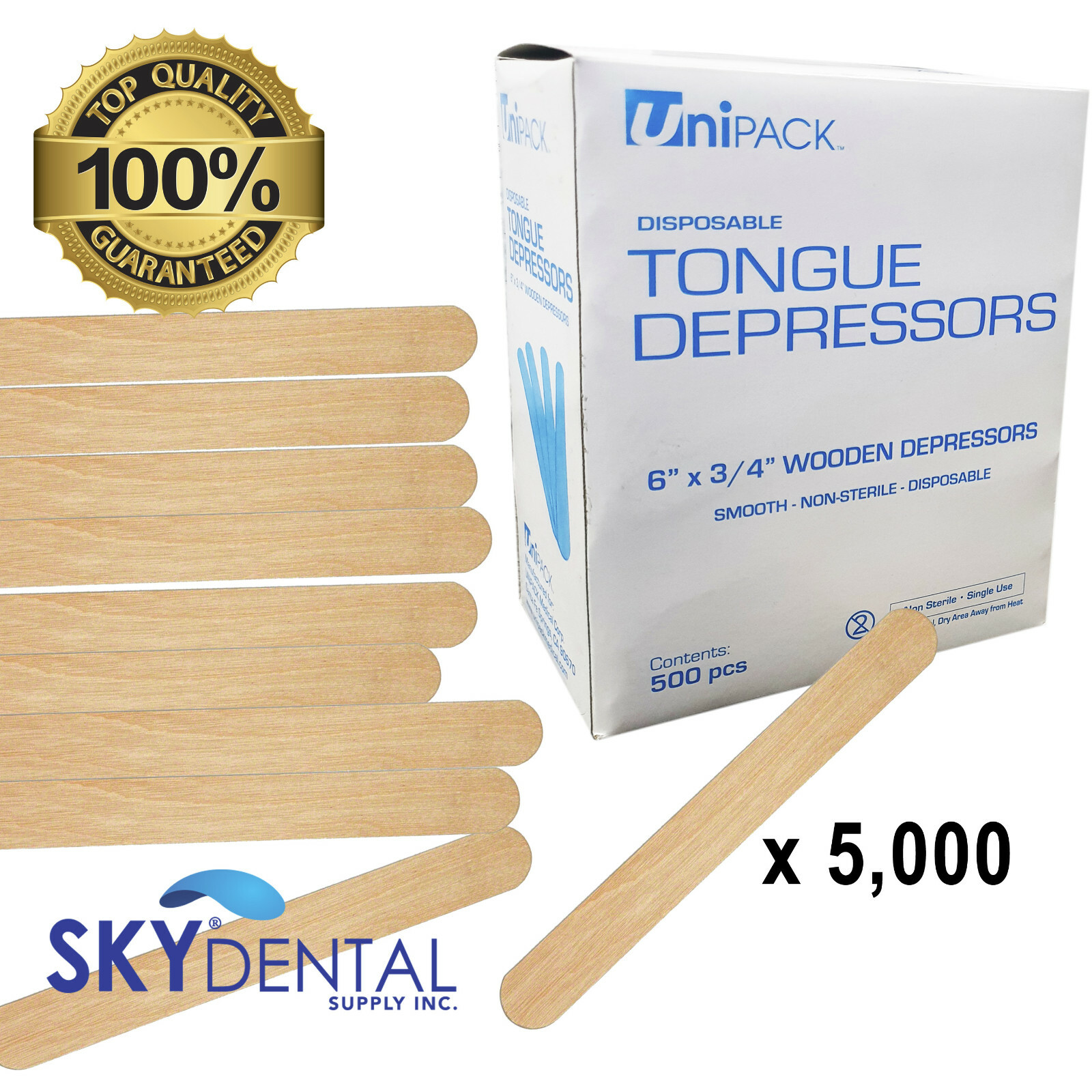 Tongue Depressors Wooden Wood 6″ Popsicle Stick Craft Dental Sticks up to 10,000