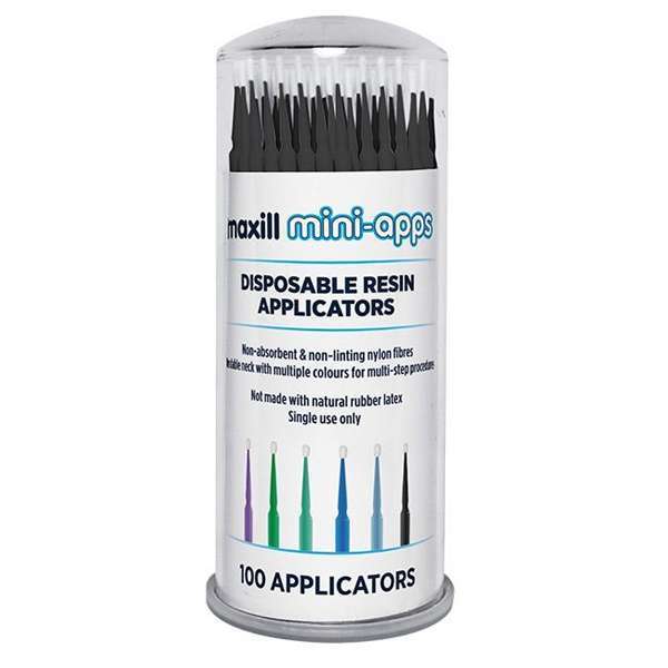 mini-apps Disposable Resin Applicators, Cylinder, Black, 100/Tube.