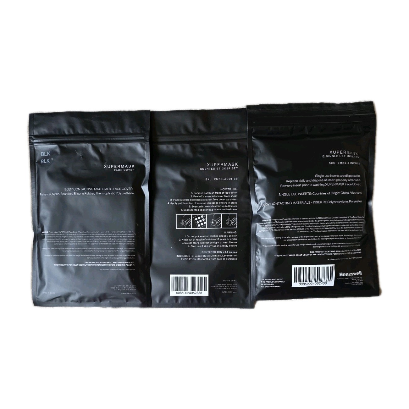 Xupermask Collection 2022 Face Mask Kit Honeywell Filters Detachable Patches