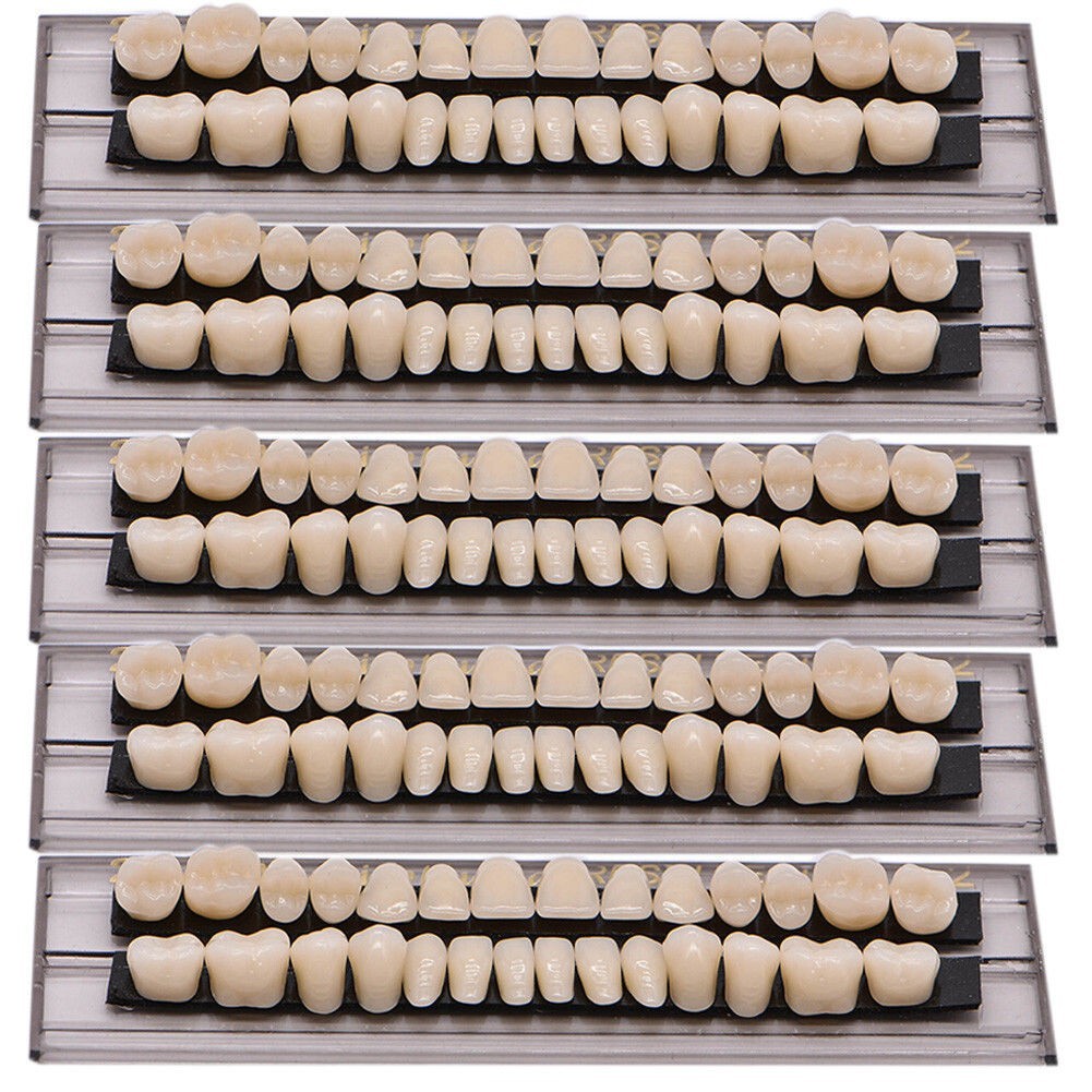 28 Pcs Dental Denture Acrylic Temporary Crown Resin Full Teeth Upper Tool A2/A3