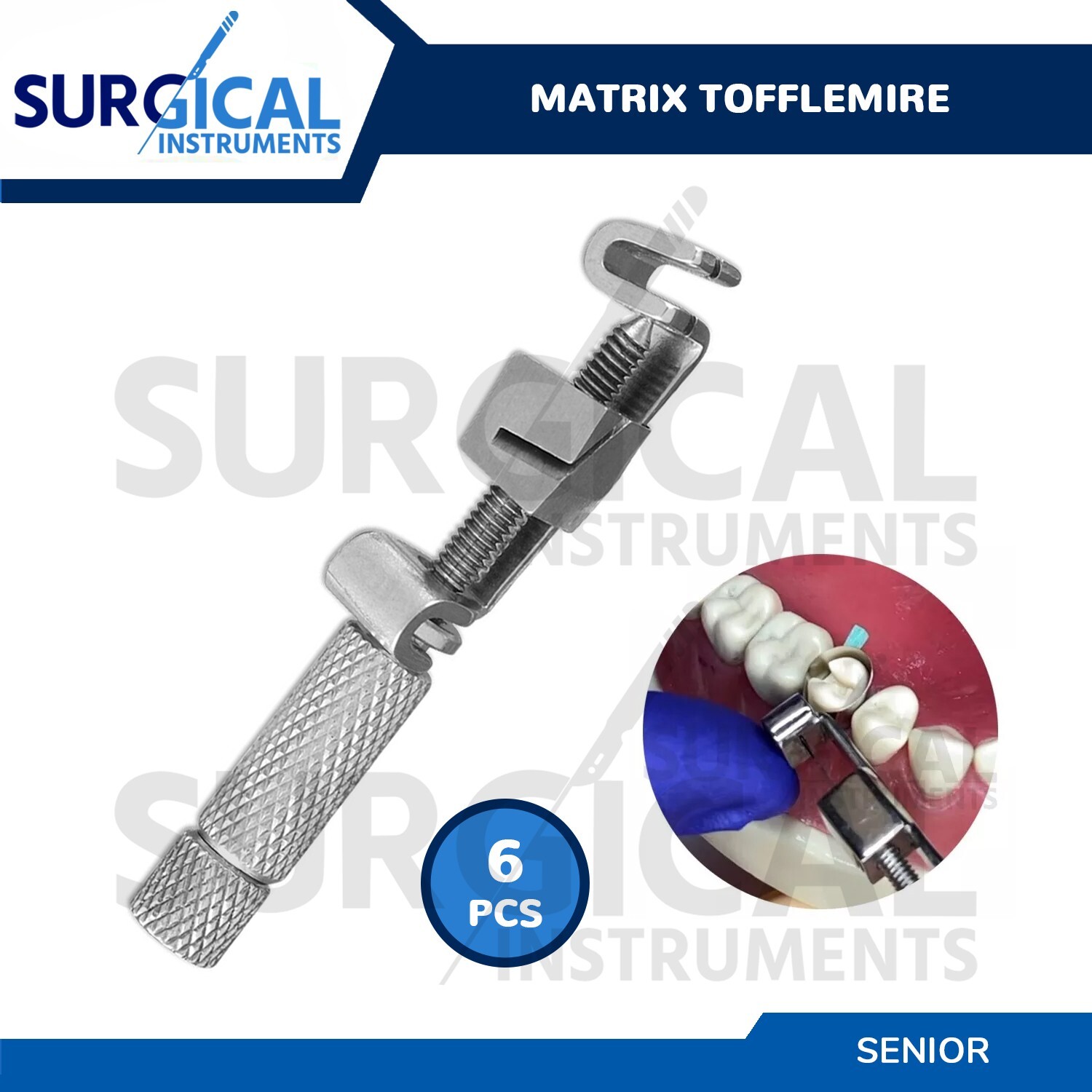 6 pcs TOFFLEMIRE Type Senior Contra Angle Matrix Retainer Dental German Grade