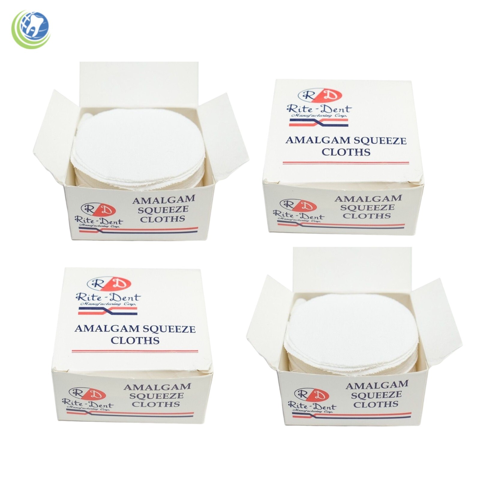 4 X DENTIST DENTAL AMALGAM SQUEEZE CLOTH 3″ DIAMETER 100% WHITE COTTON 400/CASE