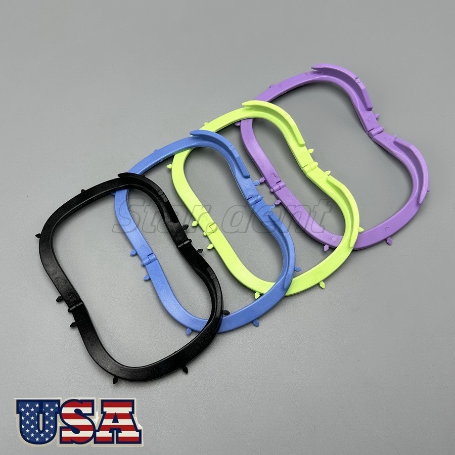 10*Dental Rubber Dam Frame Foldable Autoclavable Plastic Spreading Rubber Dam