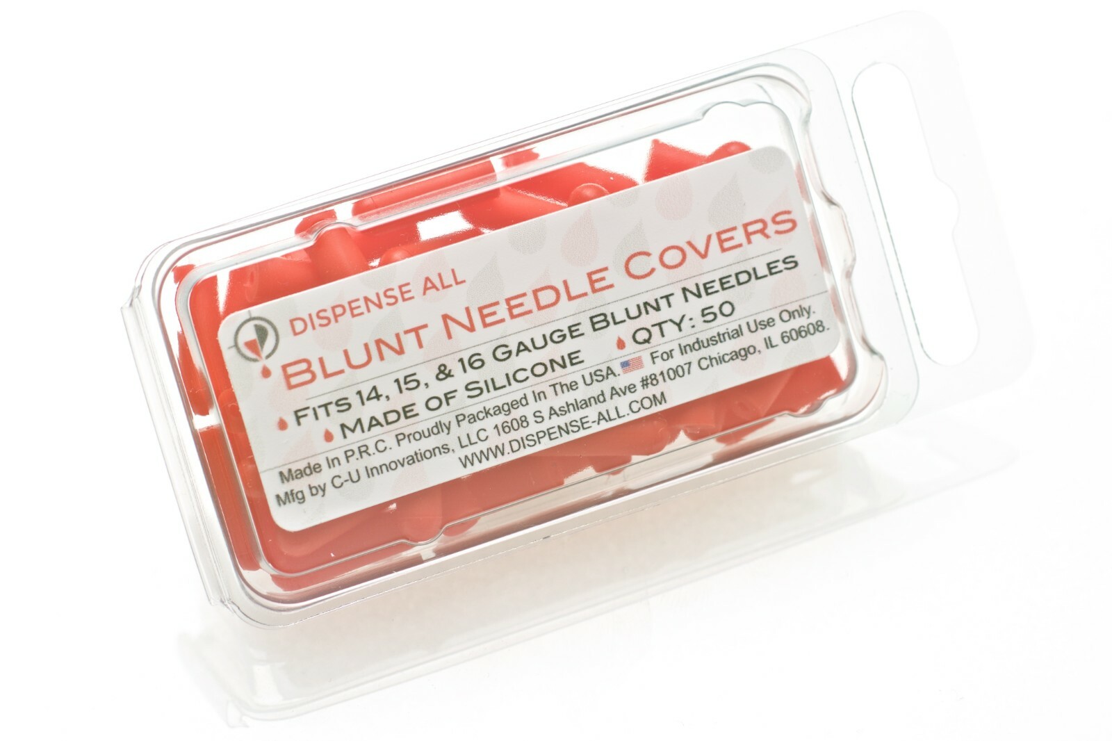 Dispense All – Blunt Needle Covers, Red, Fits 14, 15, 16 Gauge