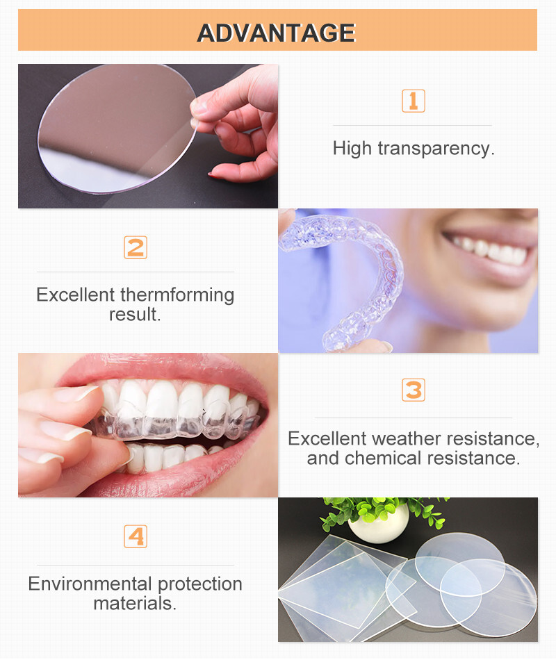 Dental Thermoforming Material Round Hard Vacuum Forming Sheet Splint 0.8mm USA