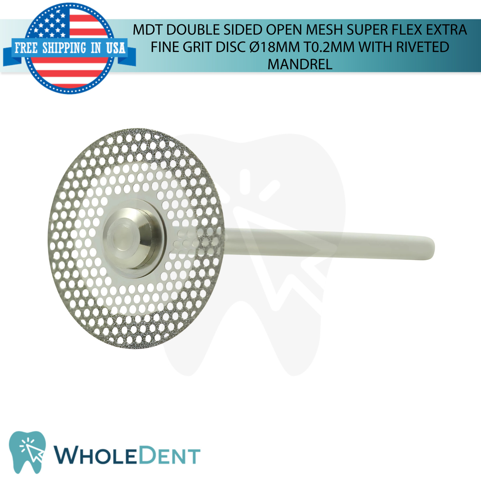 Extra Fine Grit Double Sided Mesh Super Flex Dental Lab Disc Ø18mm 0.2mm Thick