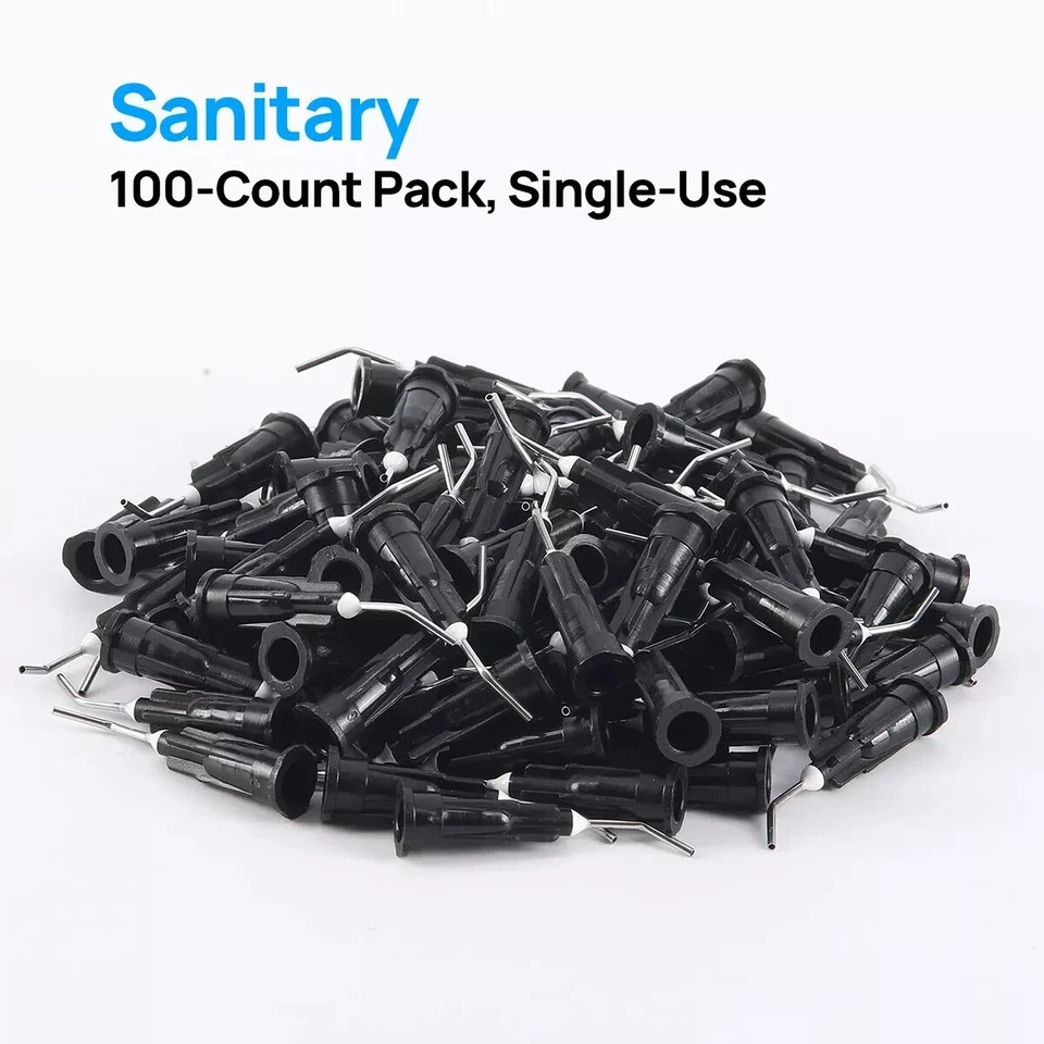 100Pcs Dental Prebent tip Pre Bent Needle Tips for Etch – Sealant Needle Tips