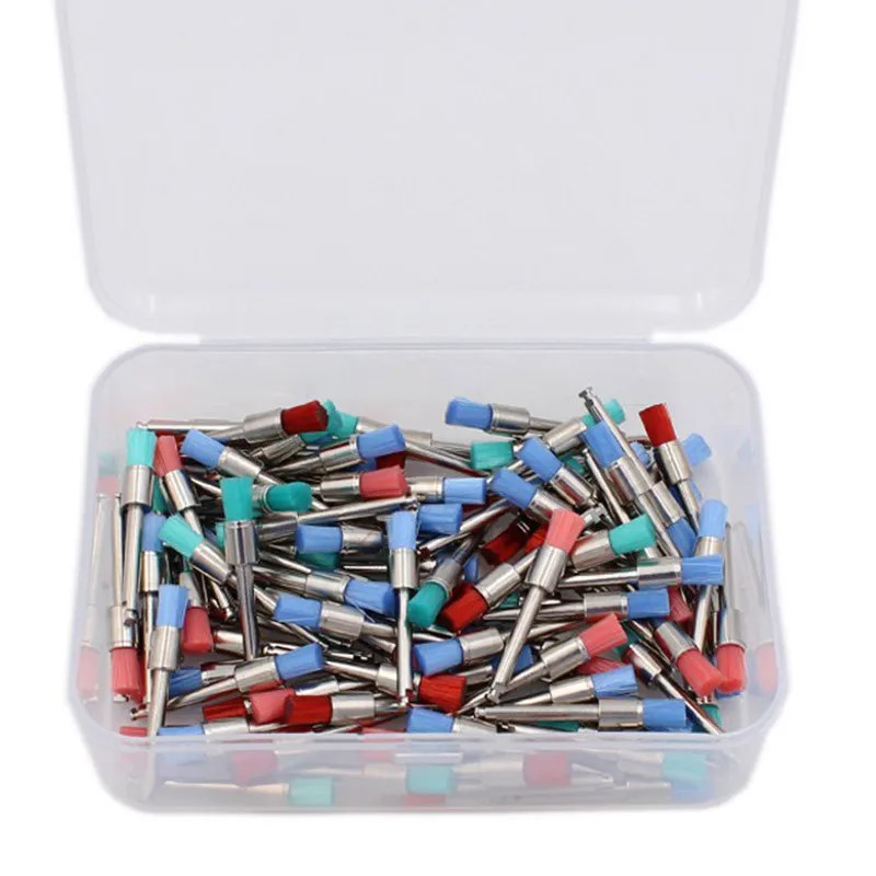 100Pcs/Box Dentistry Polishing Brush Nylon Flat Head Latch Teeth Polish Prophy B