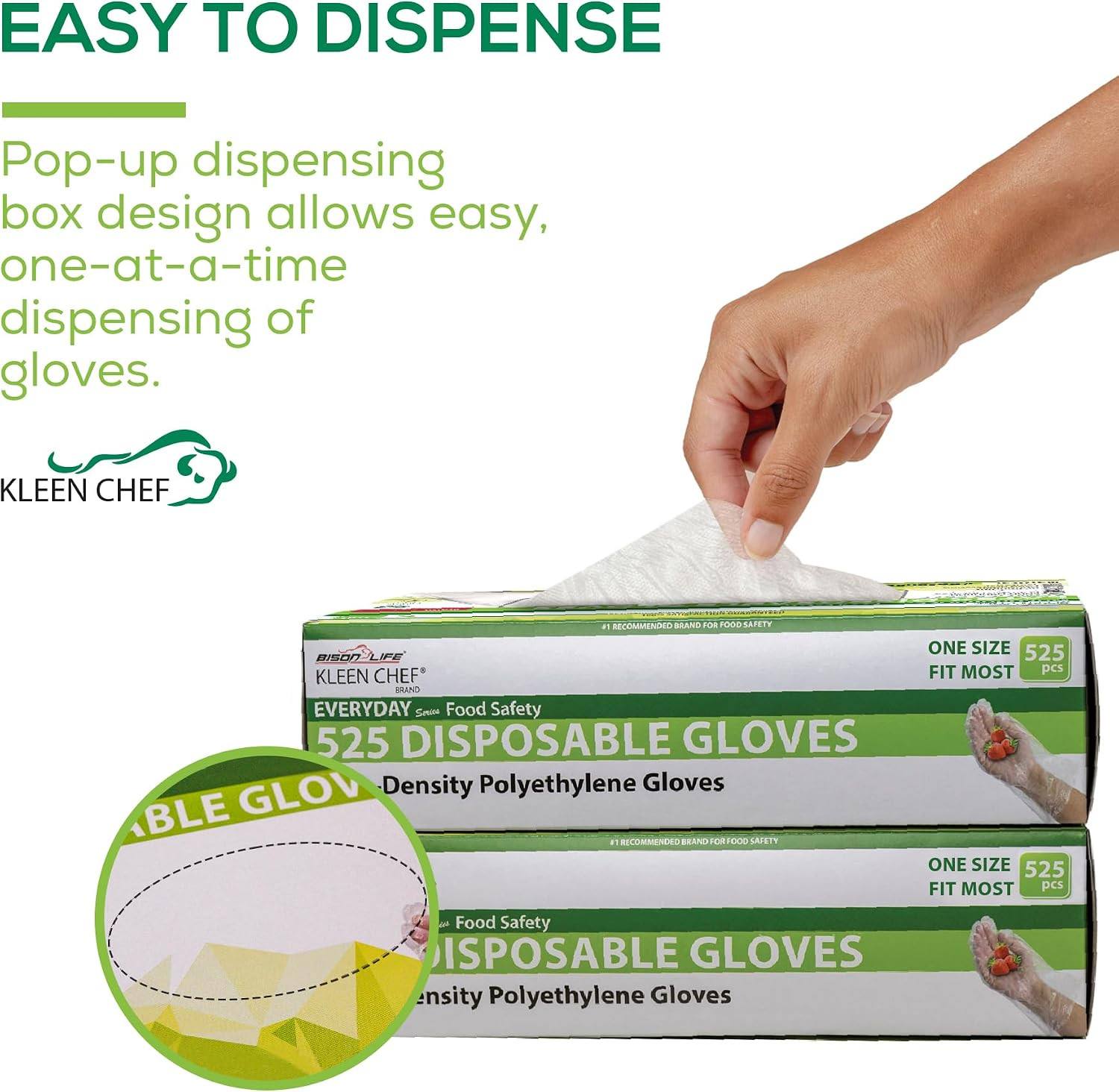 KLEEN CHEF Disposable Food Handling Long Cuff Cleaning Poly Gloves, One Size Fit
