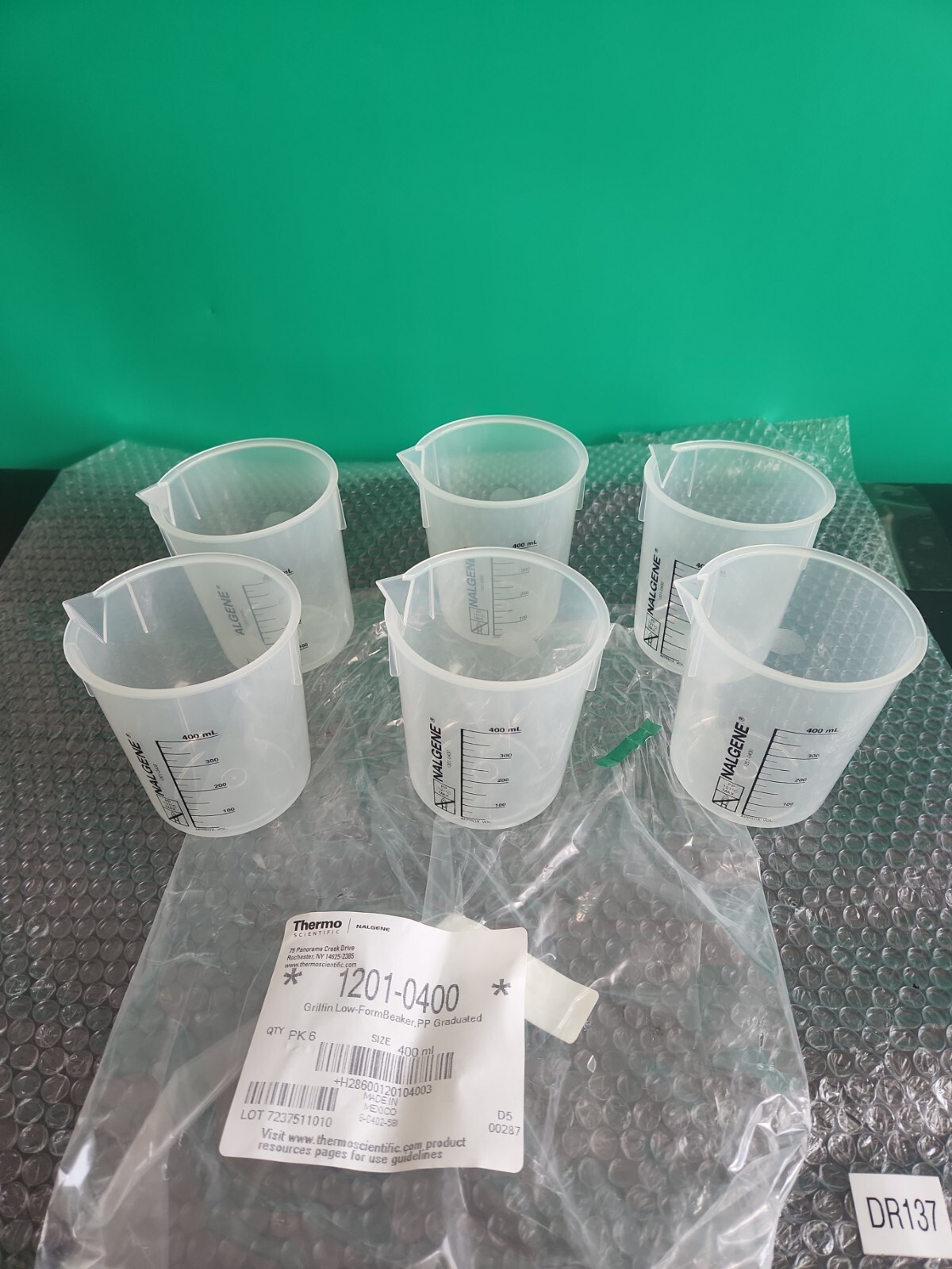 🆕️*LOT OF 6*Thermo Fisher Scientific 1201-0400 Nalgene 400mL Beakers |🇺🇸 SHIP