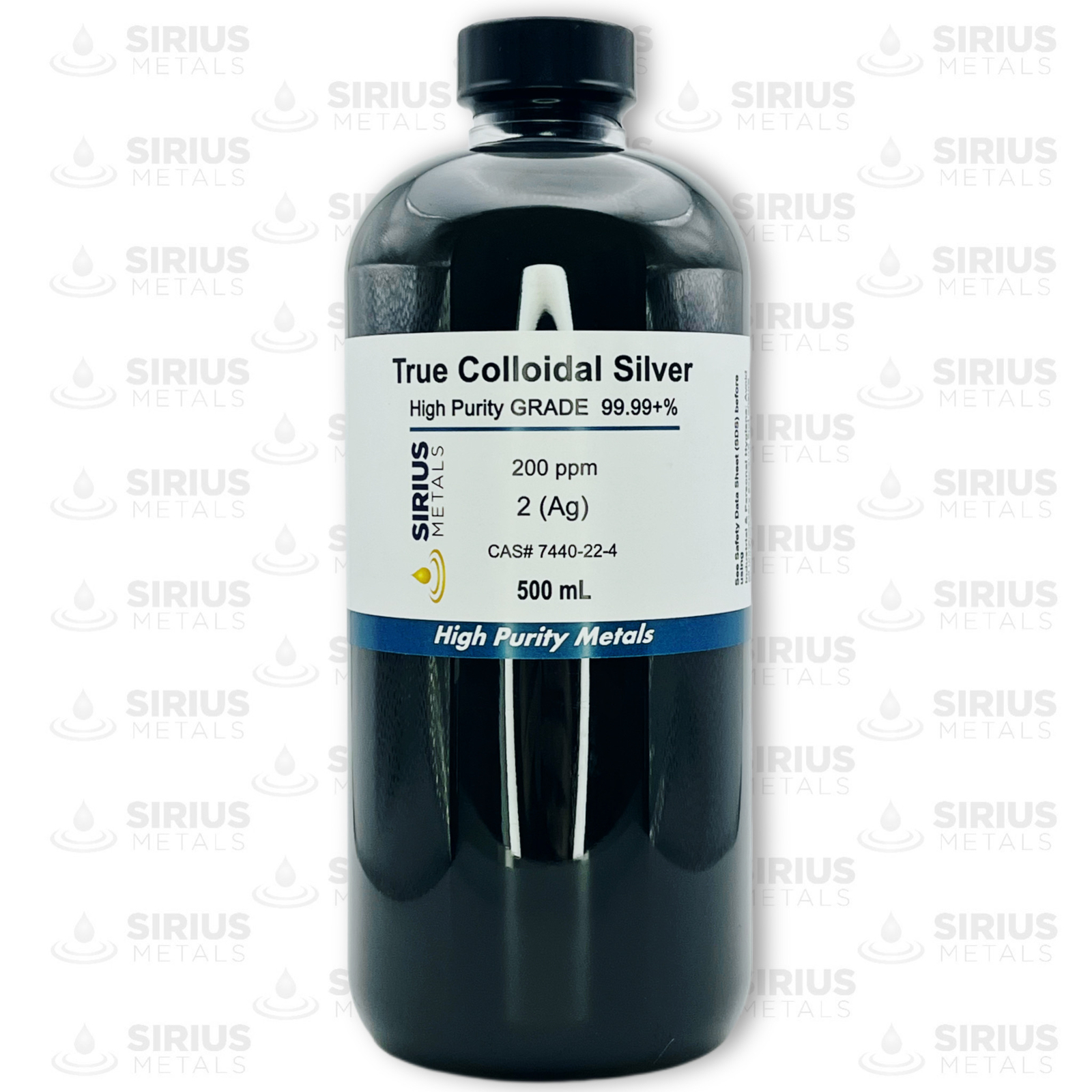 True Colloidal Silver – 200 ppm – 500 mL (16.9 Fl Oz) in Clear Plastic Bottle