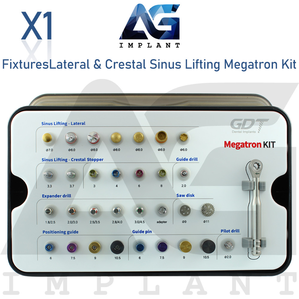 Fixtures Lateral & Crestal Sinus Lifting Megatron Kit Stainless Steel Tools