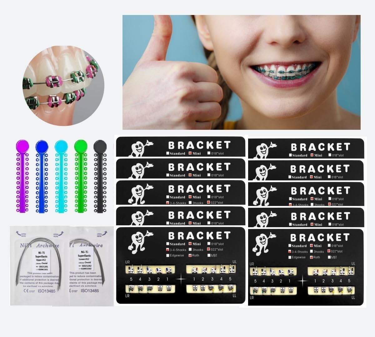 Braces Installation Kit 200pcs Mini Roth Brackets
