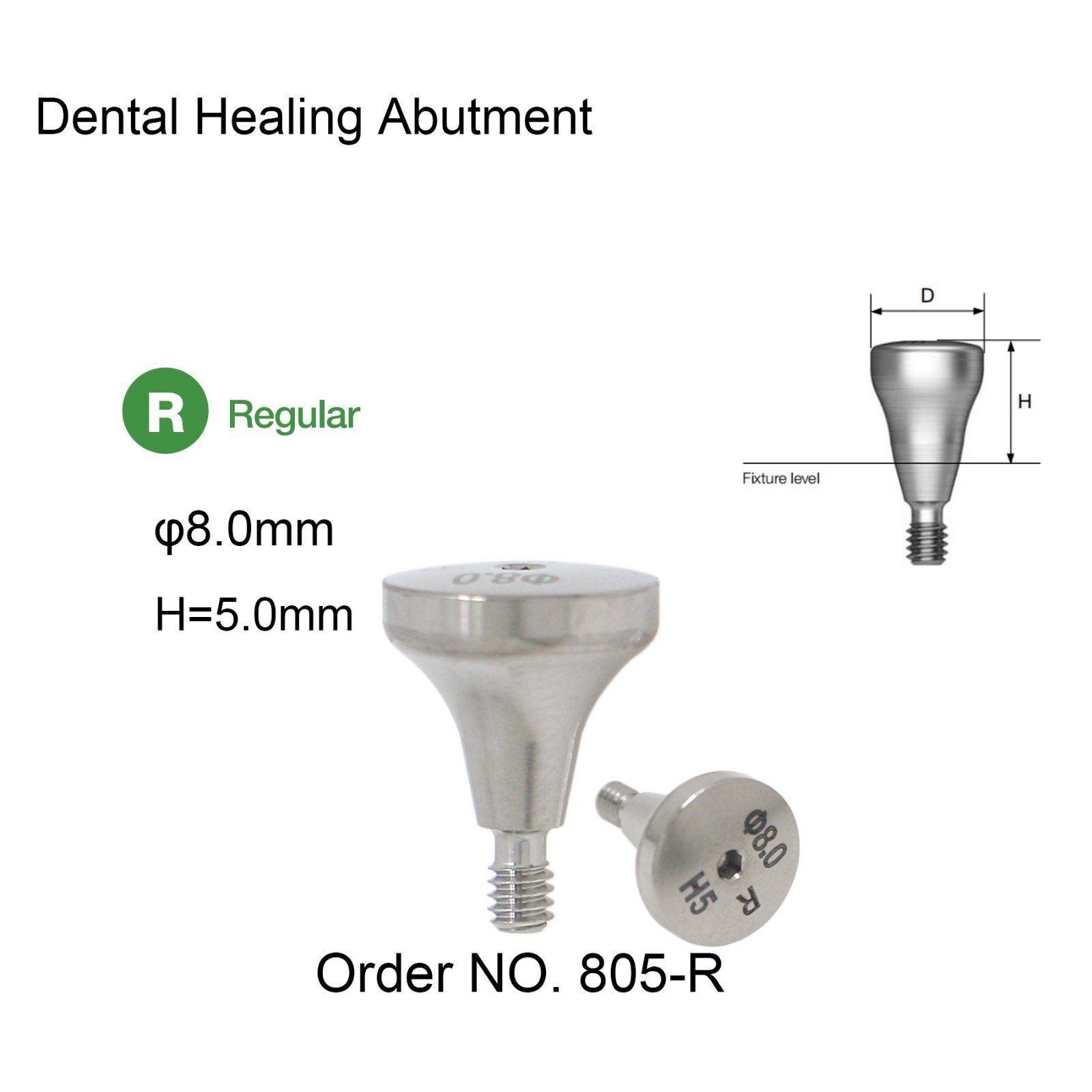 US Dental Healing Abutment Cap Cover Screw Fits DIO UF II Regular Hex Implants