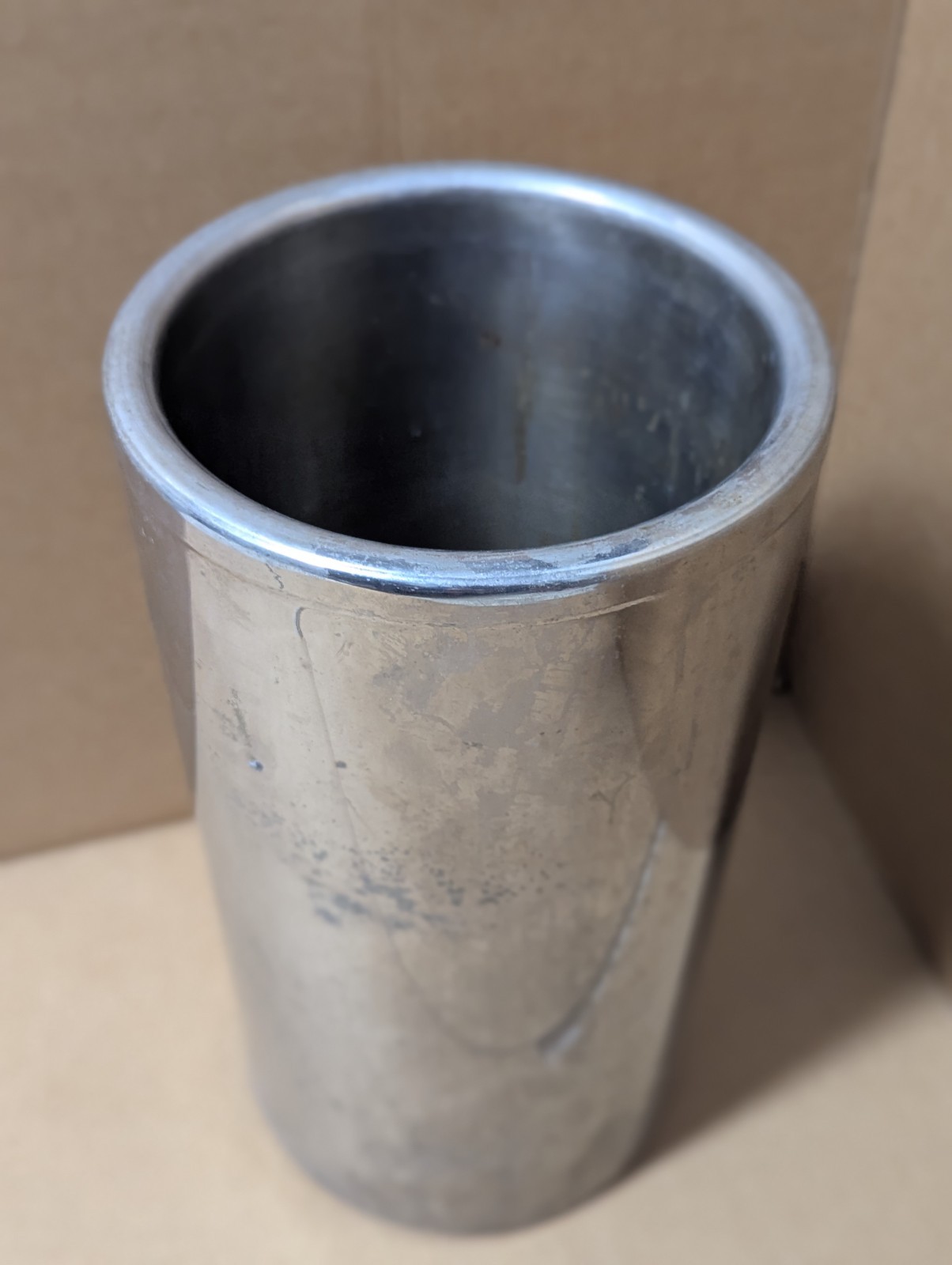 SS Dewar Flask. ID 190mm x 360mm depth. 10 Liters. Pre-owned, good