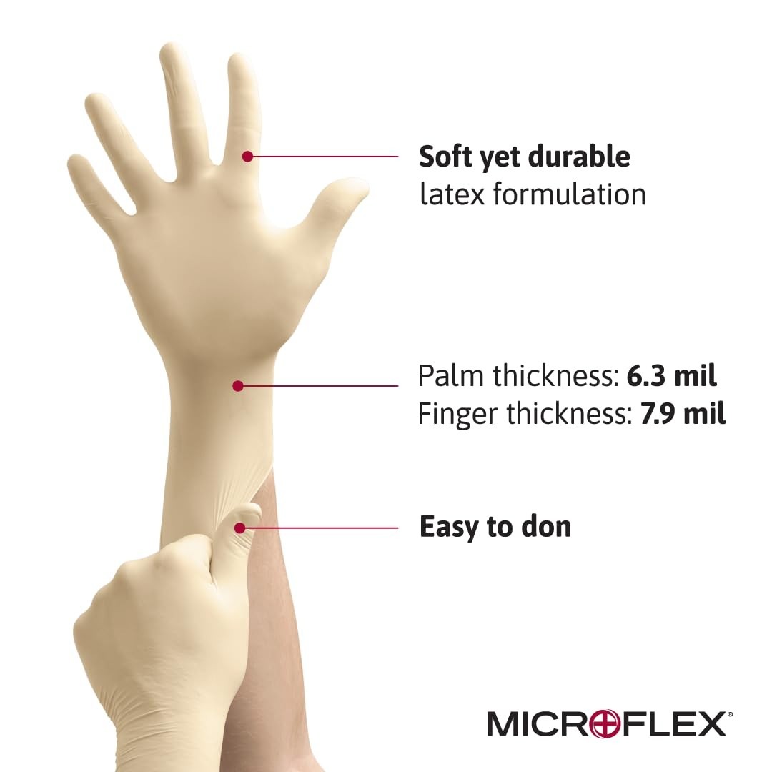 100 Count Microflex Diamond Grip Latex Gloves – Extra Thick & Textured for Grip