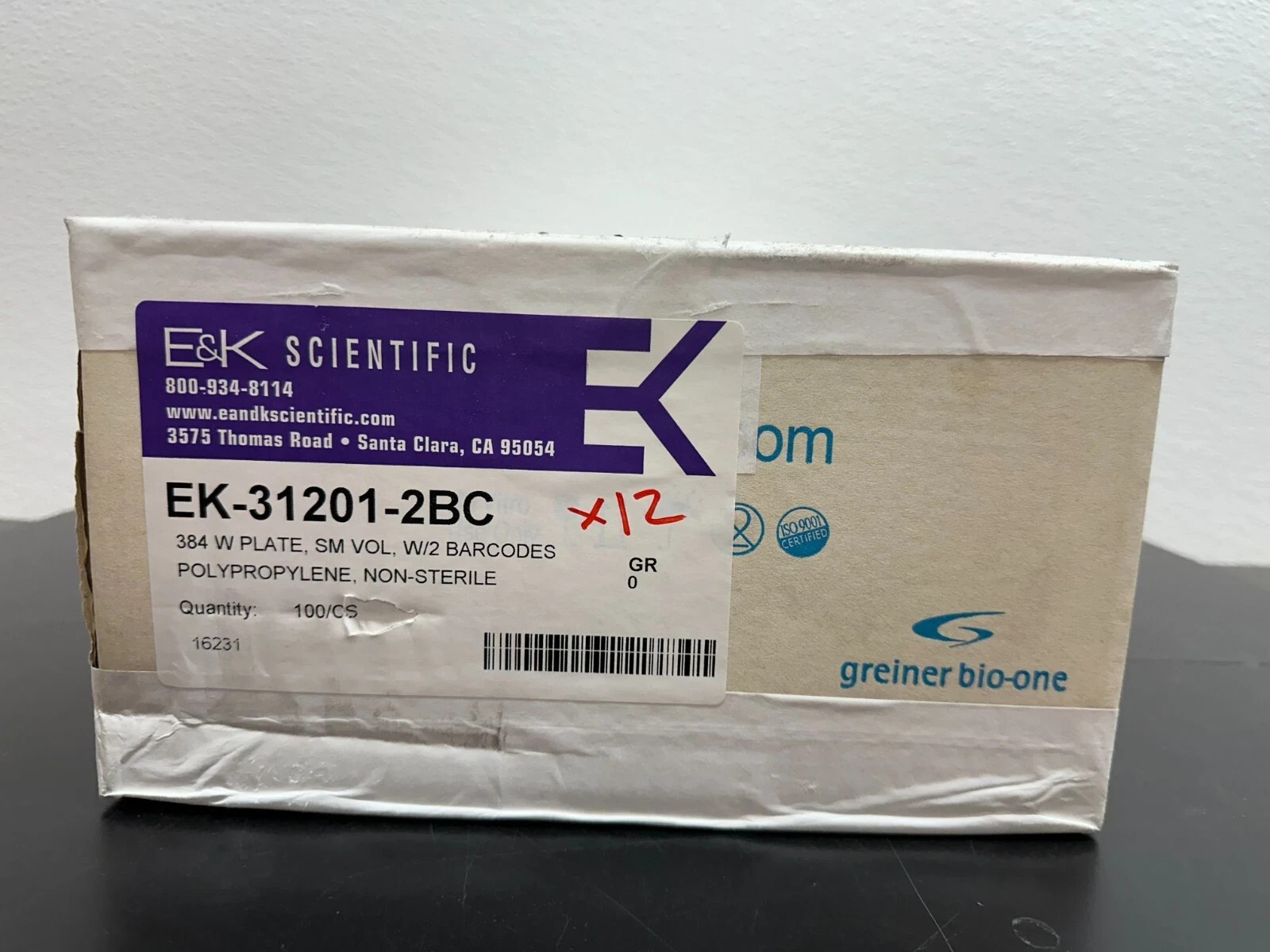 E&K Scientific REF EK-31201-2BC Microplate 384 Well SM Vol W/2 Barcodes Case