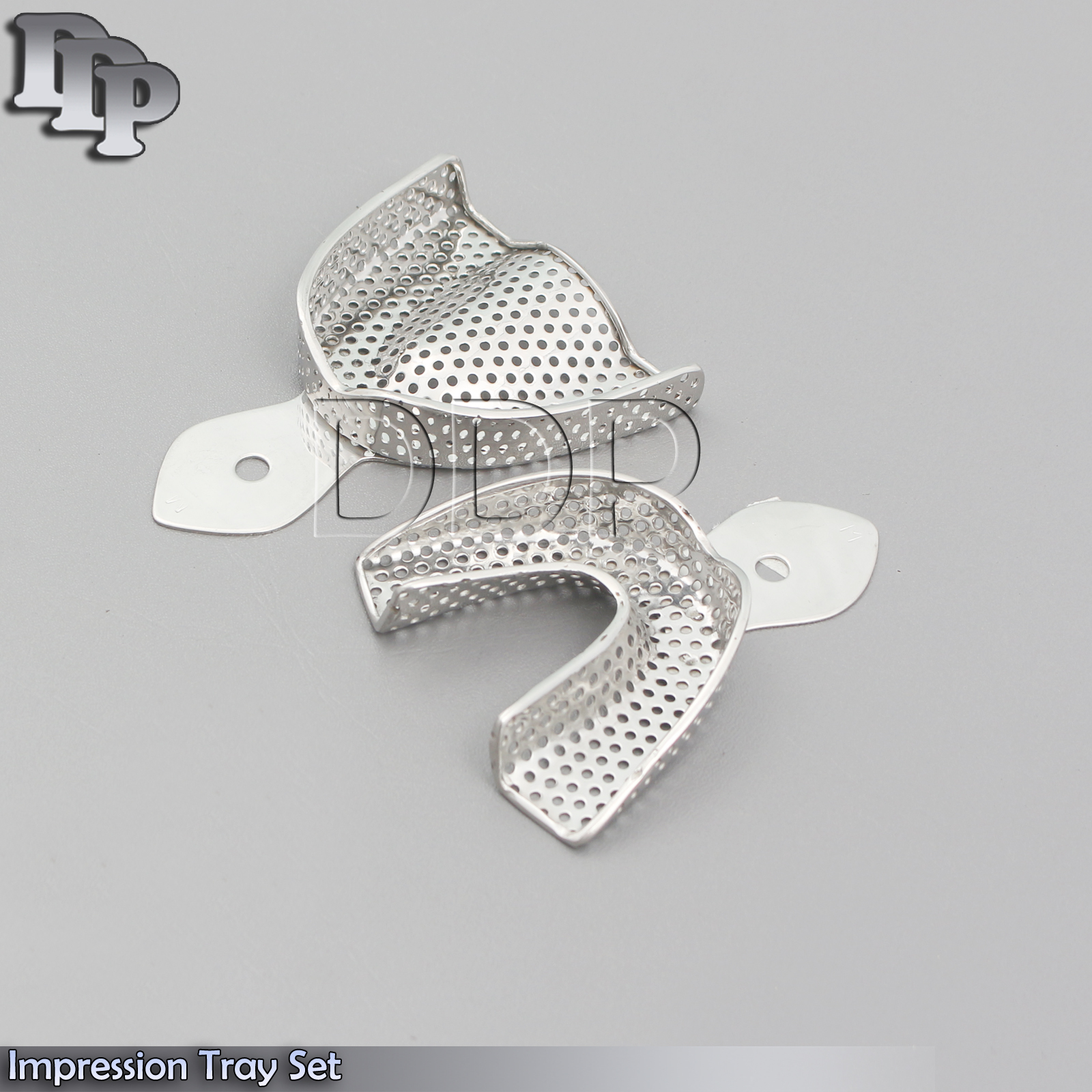 2 Pcs Impression Medium Tray Set Upper & Lower Dental Perforated New Instruments